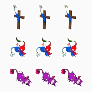 9 Pikmin Sticker Pack Fun T-Shirt - Image 11